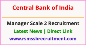 Central Bank of India Manager