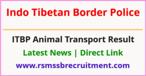 ITBP Animal Transport Result